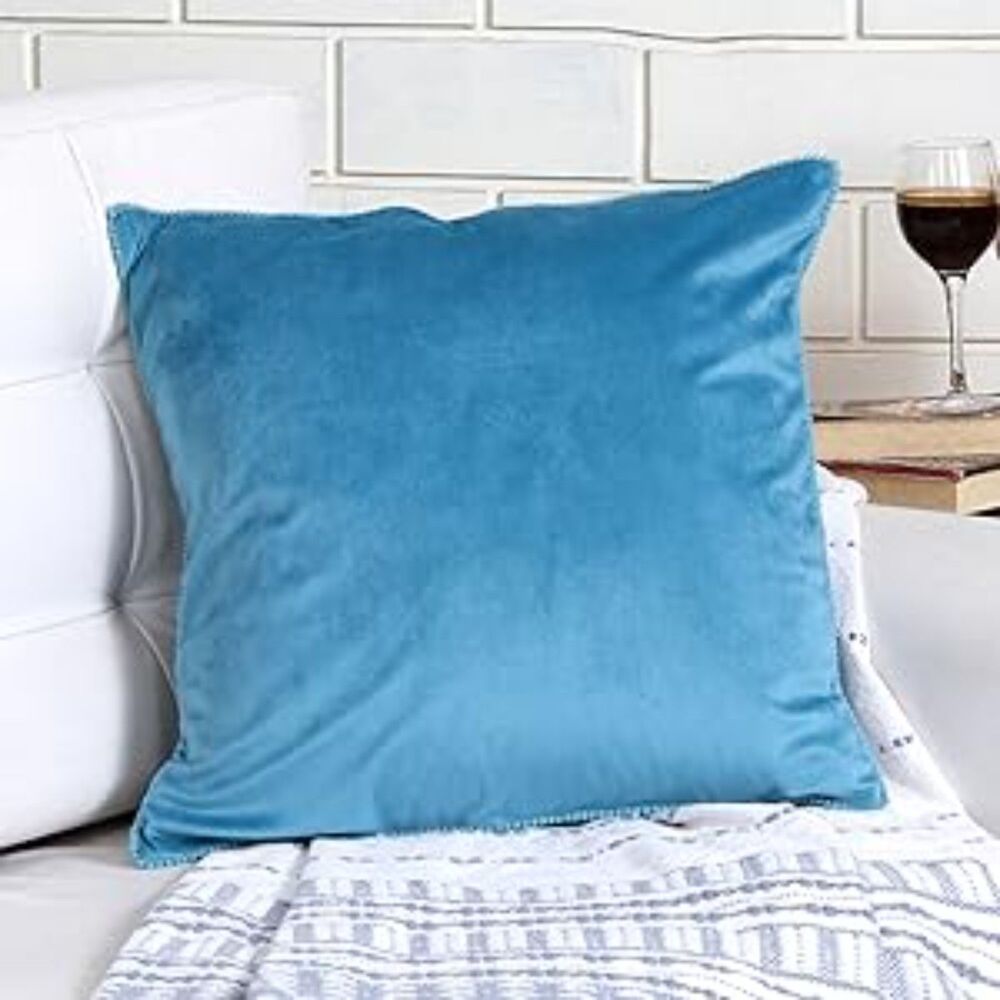Velvet Throw Pillow Cover Decorative Accent Pillow Cover Teal 18" 2pc
